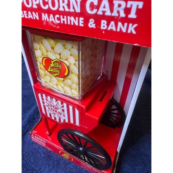 Jelly Belly Popcorn Cart Bean Machine & Bank Novelty Candy Dispenser & Coin Ban - Picture 2 of 5